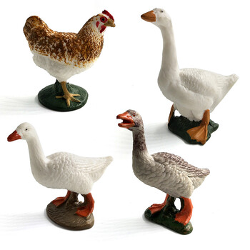 Swan Rooster Chicken Duck Goose Hen Figurines Farm Animal Model Διακόσμηση σπιτιού Μινιατούρα Νεράιδα Διακόσμηση κήπου Αξεσουάρ Μοντέρνα