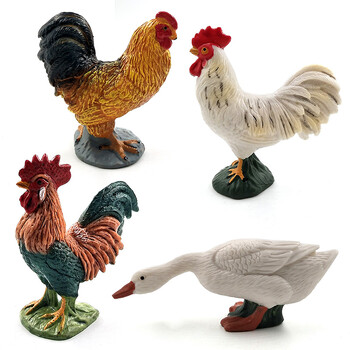 Swan Rooster Chicken Duck Goose Hen Figurines Farm Animal Model Διακόσμηση σπιτιού Μινιατούρα Νεράιδα Διακόσμηση κήπου Αξεσουάρ Μοντέρνα