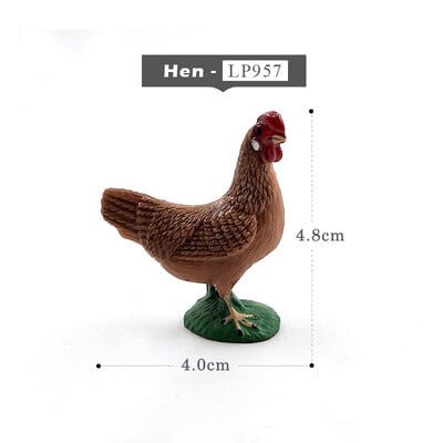 Hattyú kakas csirke kacsa liba tyúk figurák haszonállat modell lakberendezési miniatűr tündér kert dekorációs kiegészítők modern