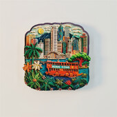 Kinija, Honkongas, 3D stereoskopiniai, turizmo suvenyrai, dažymas derva, namų dekoravimas, kolekcija, šaldytuvo magnetai