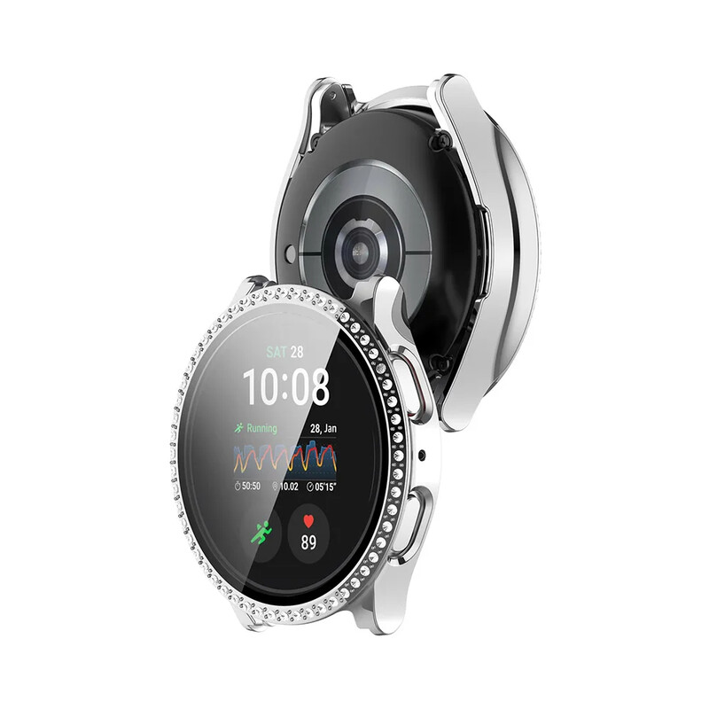 Diamond Bling futrālis Galaxy Watch Samsung Galaxy Watch 7/FE 40mm 44mm, rūdīta stikla bufera vāciņš pulksteņa 4 5 6 piederumiem