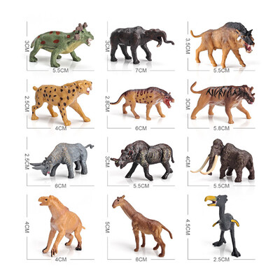 12 τμχ Simulation Farm Poultry Wild Animals Action Figures Model Rooster Pig Cow Sheep Horse Goose Collie Mini Toy for Children