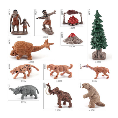 12 τμχ Simulation Farm Poultry Wild Animals Action Figures Model Rooster Pig Cow Sheep Horse Goose Collie Mini Toy for Children