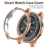 Θήκες διαμαντιών για Samsung Galaxy Watch 46mm 42mm Κοριτσάκι Smartwatch Πλαίσιο Bling Crystal Rhinestone Shiny Women