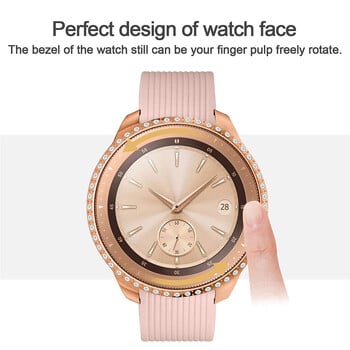 Диамантени калъфи за Samsung Galaxy Watch 46mm 42mm Girl Smartwatch Cover Frame Bling Crystal Rhinestone Shiny Women