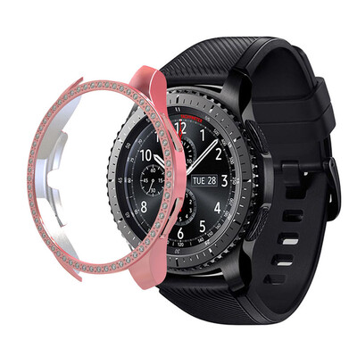 Θήκες διαμαντιών για Samsung Galaxy Watch 46mm 42mm Κοριτσάκι Smartwatch Πλαίσιο Bling Crystal Rhinestone Shiny Women