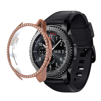 Θήκες διαμαντιών για Samsung Galaxy Watch 46mm 42mm Κοριτσάκι Smartwatch Πλαίσιο Bling Crystal Rhinestone Shiny Women