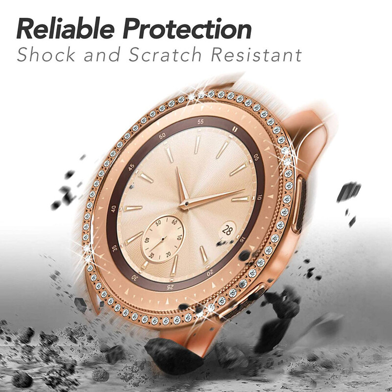 Θήκες διαμαντιών για Samsung Galaxy Watch 46mm 42mm Κοριτσάκι Smartwatch Πλαίσιο Bling Crystal Rhinestone Shiny Women