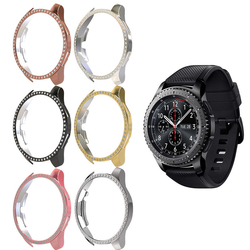 Θήκες διαμαντιών για Samsung Galaxy Watch 46mm 42mm Κοριτσάκι Smartwatch Πλαίσιο Bling Crystal Rhinestone Shiny Women