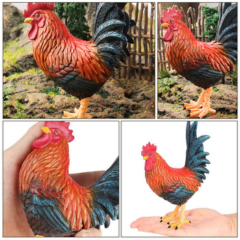 Μοντέλο Garden Rooster Decor Props Ζωντανό άγαλμα για υπαίθρια γλυπτική Πλαστικά ειδώλια Παιδικά Παιδιά