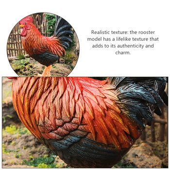 Μοντέλο Garden Rooster Decor Props Ζωντανό άγαλμα για υπαίθρια γλυπτική Πλαστικά ειδώλια Παιδικά Παιδιά