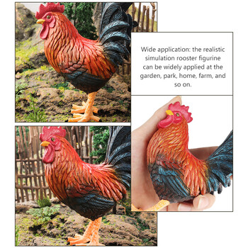 Μοντέλο Garden Rooster Decor Props Ζωντανό άγαλμα για υπαίθρια γλυπτική Πλαστικά ειδώλια Παιδικά Παιδιά