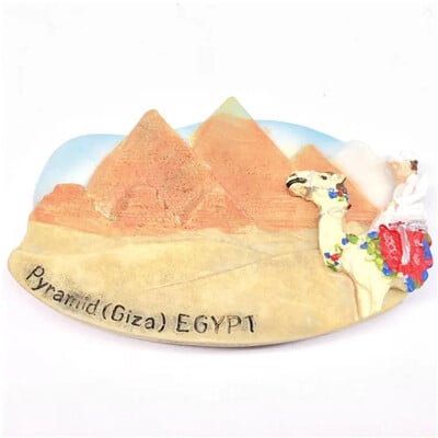 Egyptský suvenírový magnet na chladničku, ťavia pyramída v Gíze, Káhira, Egypt, egyptské bábkové magnety na chladničku na dekoráciu chladničky.