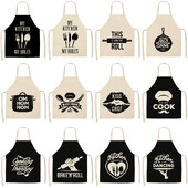 Egyszerű betűs konyhai eszközök Aranyos rajzfilm macskanyomat konyhai kötény Vízálló kötény tisztítás Háztartási eszközök Nordic Olajálló kötény