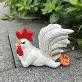 1vnt Gaidys Indoor Home Darbalaukis Kūrybingas Juokingas Dekoratyvinis Gaidžio ornamentas Didelis Gaidžio dervos amatų skulptūros ornamentas