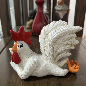 1 τεμ. Rooster Indoor Home Desktop Creative Funny Διακοσμητικό κόκορα Στολίδι Big Rooster Resin Crafts Sculpture ornament