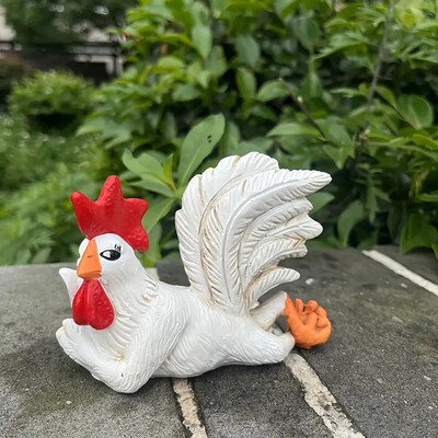 1vnt Gaidys Indoor Home Darbalaukis Kūrybingas Juokingas Dekoratyvinis Gaidžio ornamentas Didelis Gaidžio dervos amatų skulptūros ornamentas