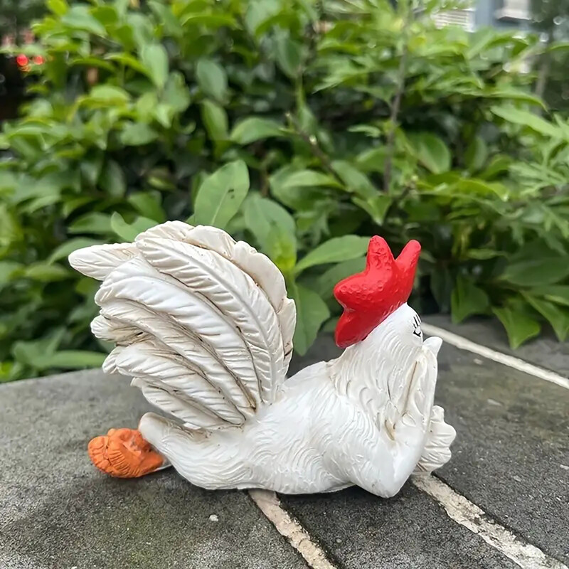 1vnt Gaidys Indoor Home Darbalaukis Kūrybingas Juokingas Dekoratyvinis Gaidžio ornamentas Didelis Gaidžio dervos amatų skulptūros ornamentas