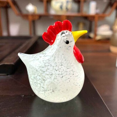 Cocoș de cristal colorat din sticlă de curcan figurine de animale cocoș, pui, miniatură, suflată manual, miniaturi moderne, decorațiuni pentru acasă, cadou de Crăciun