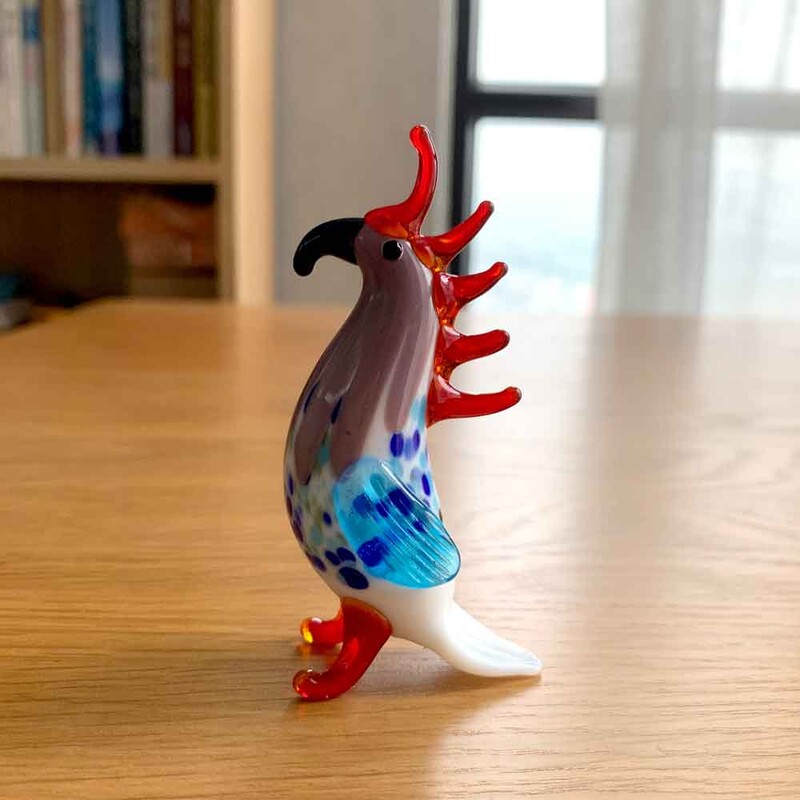 Cocoș de cristal colorat din sticlă de curcan figurine de animale cocoș, pui, miniatură, suflată manual, miniaturi moderne, decorațiuni pentru acasă, cadou de Crăciun