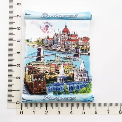 Budapeštas, Vengrijos sostinė kūrybinio turizmo suvenyrų dervos amatai UV spauda kraštovaizdžio magnetas šaldytuvo lipdukas
