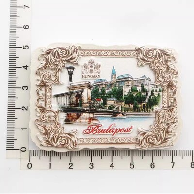 Budapeštas, Vengrijos sostinė kūrybinio turizmo suvenyrų dervos amatai UV spauda kraštovaizdžio magnetas šaldytuvo lipdukas