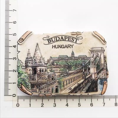 Budapeštas, Vengrijos sostinė kūrybinio turizmo suvenyrų dervos amatai UV spauda kraštovaizdžio magnetas šaldytuvo lipdukas