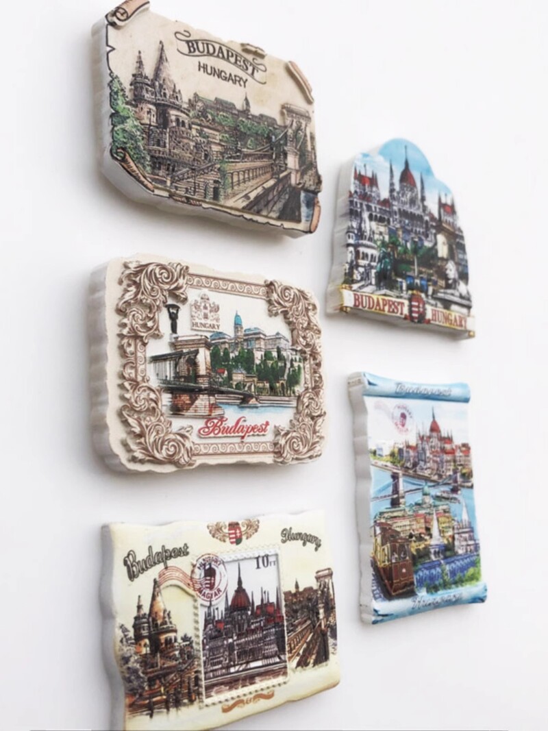 Budapeštas, Vengrijos sostinė kūrybinio turizmo suvenyrų dervos amatai UV spauda kraštovaizdžio magnetas šaldytuvo lipdukas