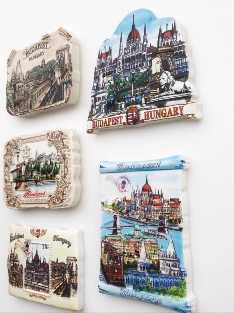 Budapeštas, Vengrijos sostinė kūrybinio turizmo suvenyrų dervos amatai UV spauda kraštovaizdžio magnetas šaldytuvo lipdukas