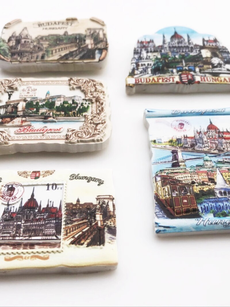 Budapeštas, Vengrijos sostinė kūrybinio turizmo suvenyrų dervos amatai UV spauda kraštovaizdžio magnetas šaldytuvo lipdukas