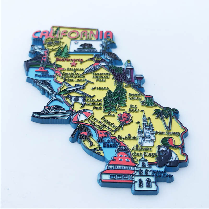 Cestovné suveníry zo Spojených štátov, magnety na chladničku z Kalifornie, vianočné darčeky, nálepky na chladničku z Philadelphie, bytové dekorácie