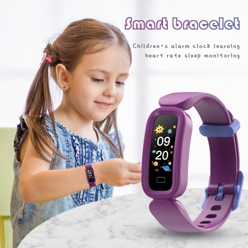 Inteligentný náramok S90 pre deti s budíkom, učením sa srdcovej frekvencie a monitorovaním spánku, Bluetooth športovým krokomerom