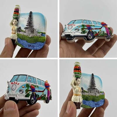 Indonezia Bali Magneti pentru frigider Suveniruri de călătorie Artizanat decorativ tridimensional Rășină Magnet pictat manual Cadou de aniversare