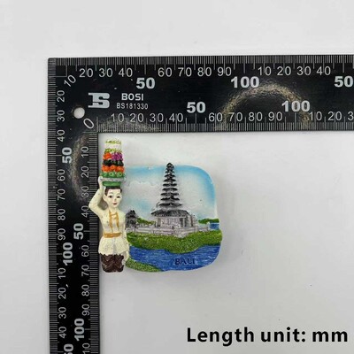 Indonézia Bali Magnety na chladničku Cestovné suveníry Trojrozmerné dekoratívne remeslá Živica Ručne maľovaný magnet Darček na narodeniny