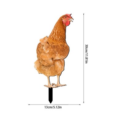 Csirkeudvar dekoráció Tyúk karótábla akril kakas dekor földdugó Reális baromfi szobor udvarhoz pázsit terasz kert
