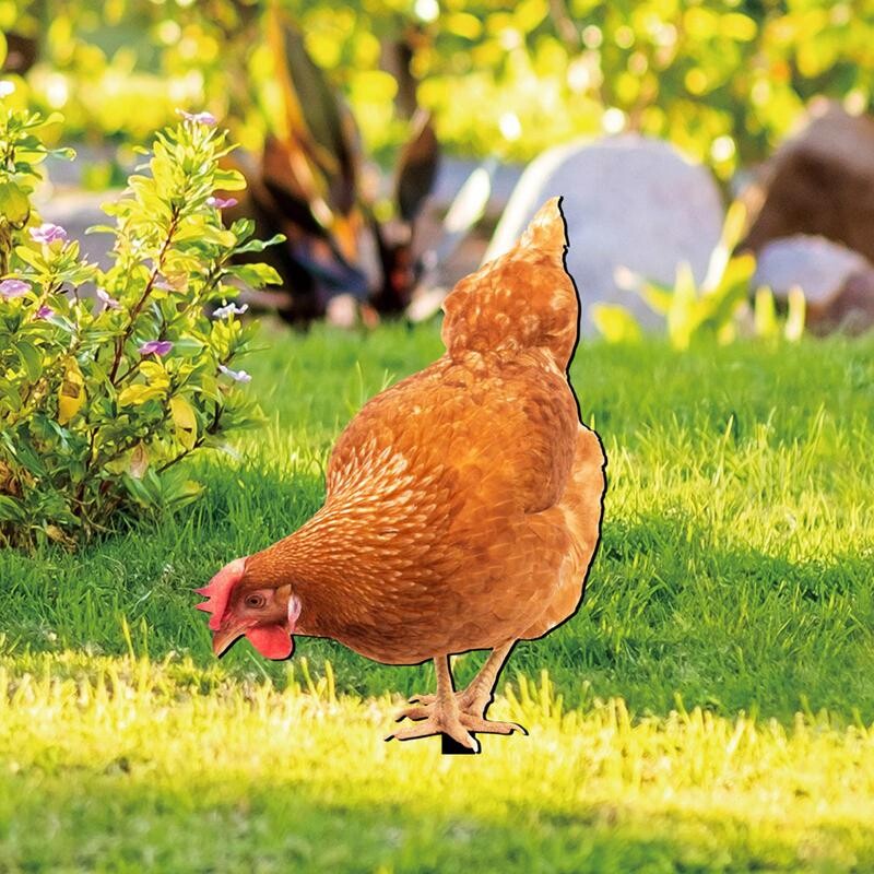 Csirkeudvar dekoráció Tyúk karótábla akril kakas dekor földdugó Reális baromfi szobor udvarhoz pázsit terasz kert