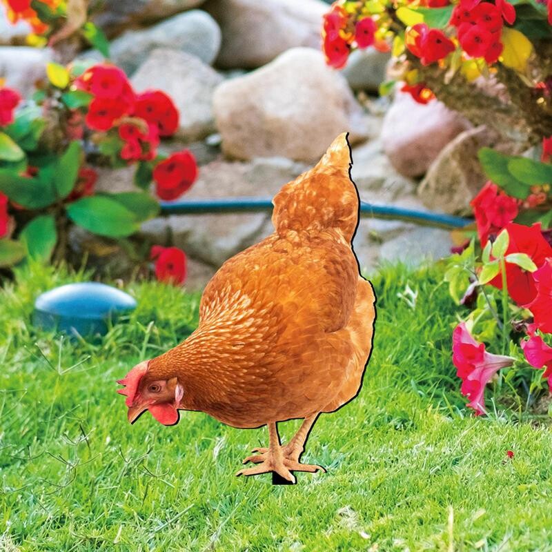 Csirkeudvar dekoráció Tyúk karótábla akril kakas dekor földdugó Reális baromfi szobor udvarhoz pázsit terasz kert