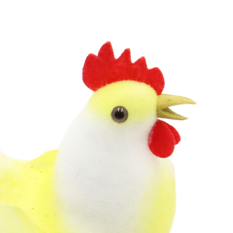 Sculptură de cocoș, pene simulate, ornament de animale, statuie creativă amuzantă de cocoș pentru birou, iarbă, curte, ornamente de artă