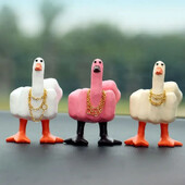 Középujj aranyos kacsa figura Vicces kis kacsa szobor gyanta kézműves otthoni kerti íróasztal dekorációhoz Otthoni kiegészítők