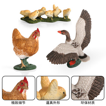 Simulation Farm Poultry Ζώο μοντέλο Chicken Fowl Duck Goose Rooster Φιγούρες δράσης πλαστικά ειδώλια Farm series Kids Toys