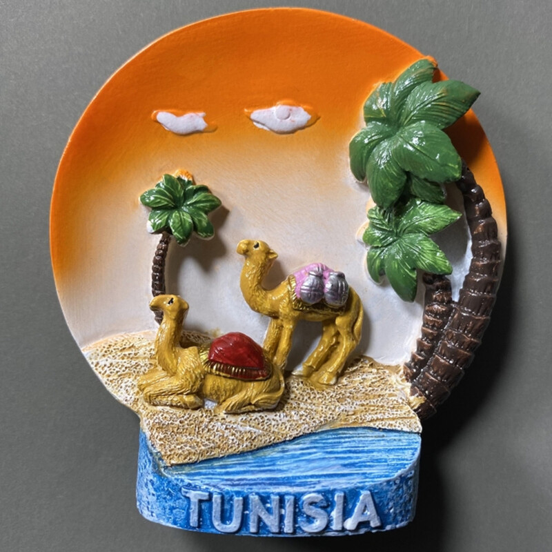Afrika Tunisko 3D magnety na chladničku, cestovný ruch, suvenír, magnety na chladničku, nálepky, kolekcia remeselných výrobkov, darčekové dekorácie