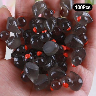 100 de bucăți de rață de desene animate care strălucesc în întuneric, decorațiuni pentru casă, artizanat în rășină, mini ornamente, decorațiuni pentru birou, cadouri