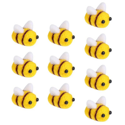 10 τμχ Kawaii μάλλινη τσόχα Honeybee βελούδινα Ζώα Μάλλινη τσόχα κούκλα DIY Τσάντα Κρεμαστό Μινιατούρα διακόσμηση για μέλισσα διακόσμηση σπιτιού