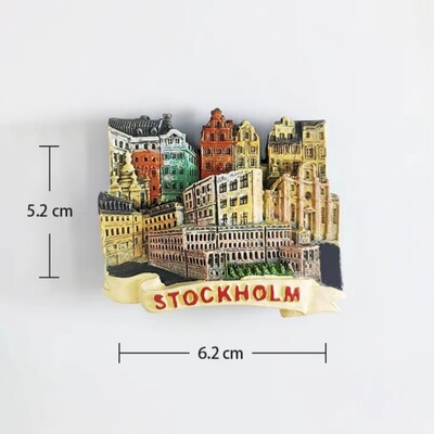 Európa Švédsko 3D magnety na chladničku, cestovný ruch, suvenír, magnety na chladničku, nálepky, kolekcia remeselných dekorácií