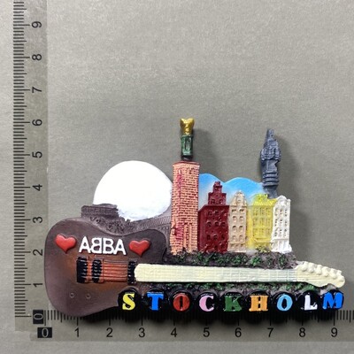 Európa Švédsko 3D magnety na chladničku, cestovný ruch, suvenír, magnety na chladničku, nálepky, kolekcia remeselných dekorácií