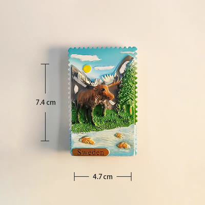 Európa Švédsko 3D magnety na chladničku, cestovný ruch, suvenír, magnety na chladničku, nálepky, kolekcia remeselných dekorácií