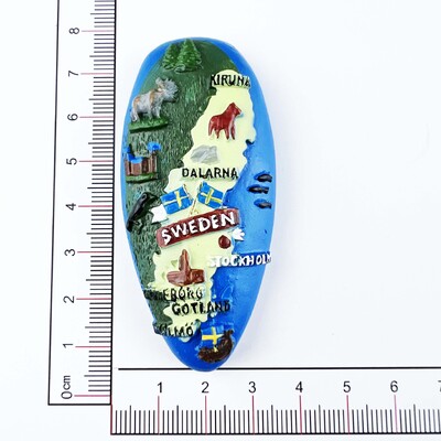Európa Švédsko 3D magnety na chladničku, cestovný ruch, suvenír, magnety na chladničku, nálepky, kolekcia remeselných dekorácií