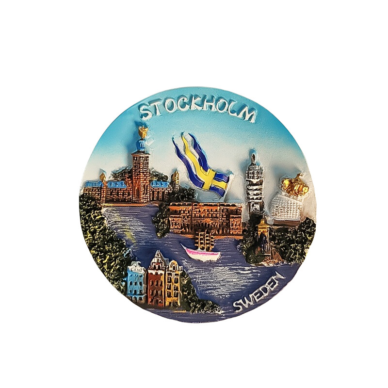 Európa Švédsko 3D magnety na chladničku, cestovný ruch, suvenír, magnety na chladničku, nálepky, kolekcia remeselných dekorácií