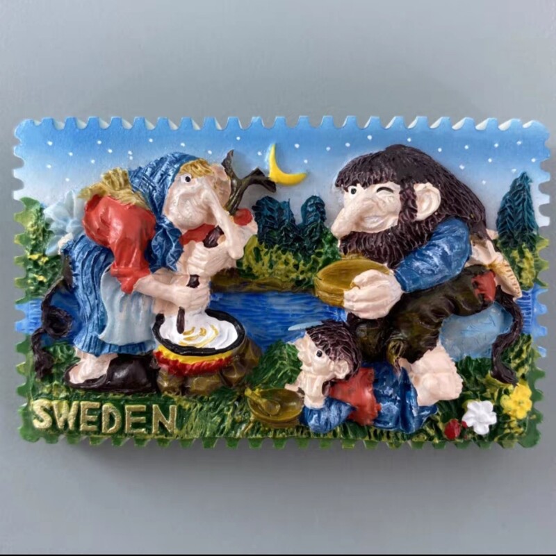 Európa Švédsko 3D magnety na chladničku, cestovný ruch, suvenír, magnety na chladničku, nálepky, kolekcia remeselných dekorácií