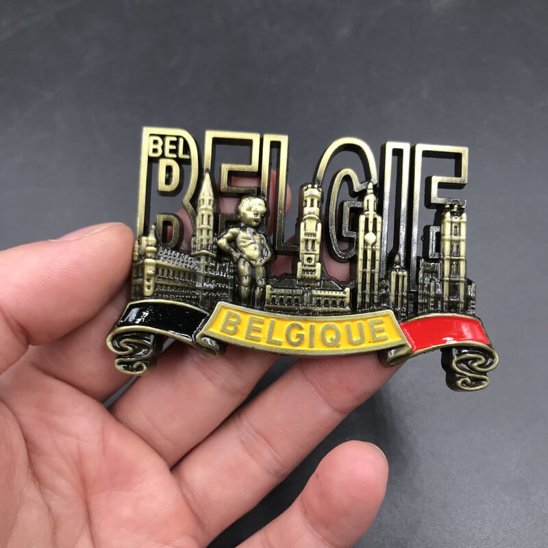 Kovové 3D magnetické nálepky na chladničku s motívom Dubaja, Spojených arabských emirátov, Belgicka, Viedne